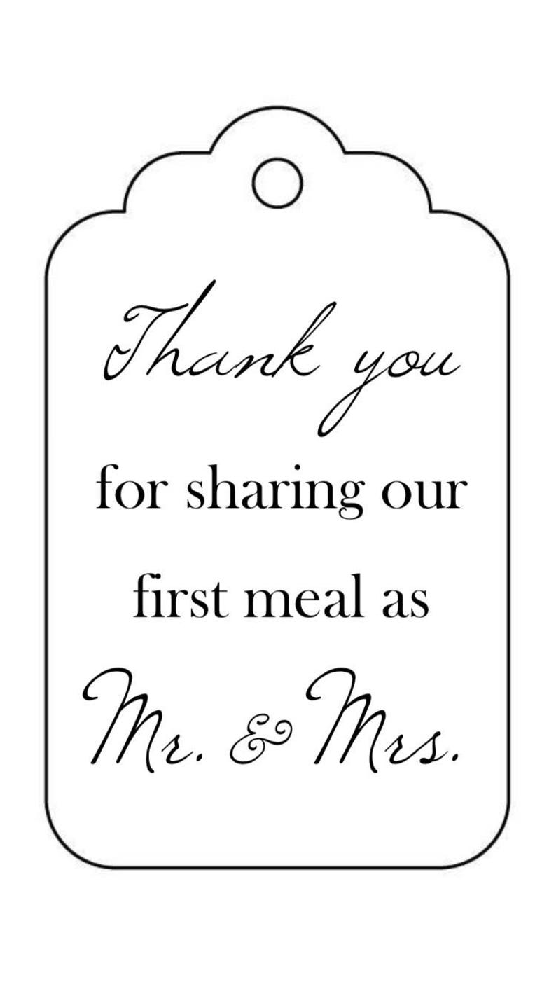 PRINTABLE Wedding Reception Napkin Silverware Tags