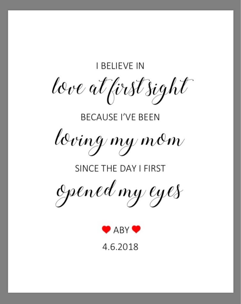 PRINTABLE 8x10 Love at First Sight Wedding Gift for Mother of - Etsy