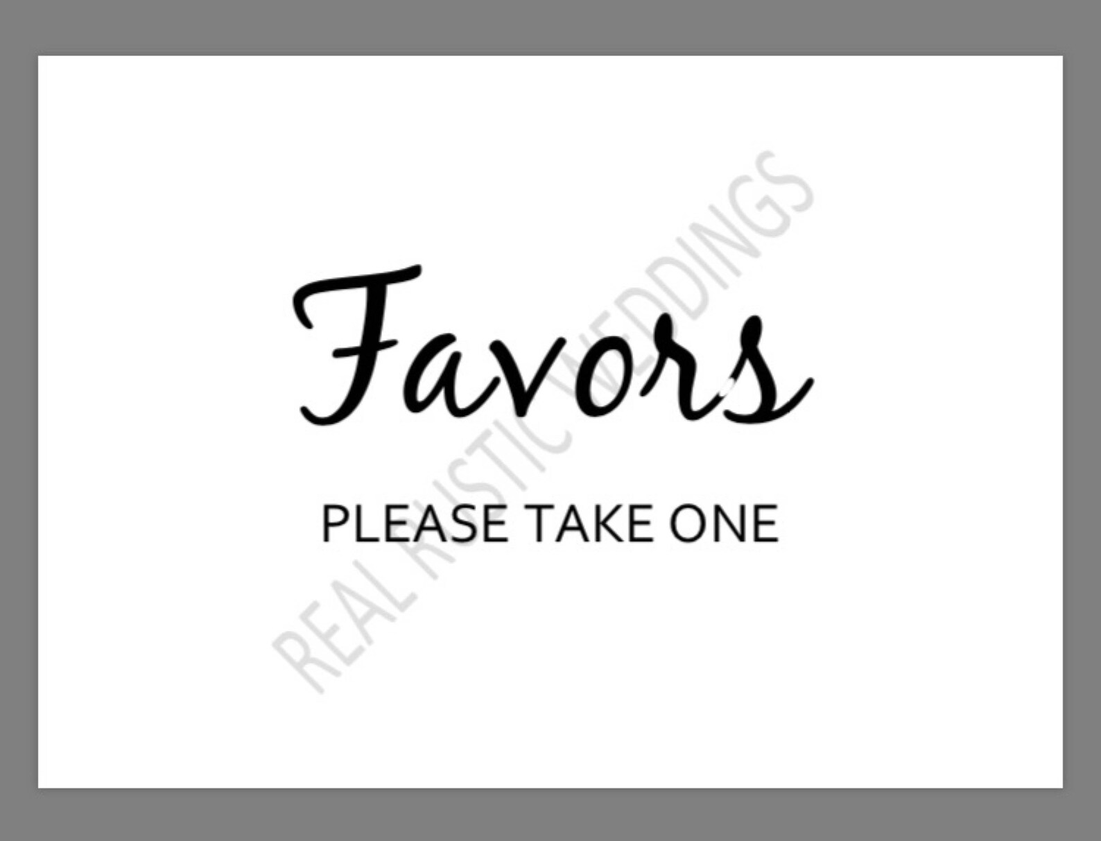 PRINTABLE 5x7 FAVORS Please Take One SIGN Etsy