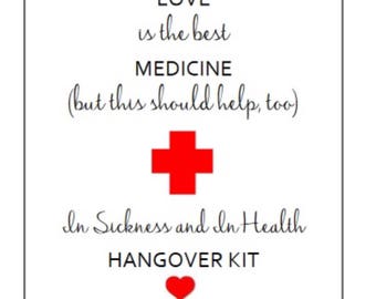 PRINTABLE Hangover Kit Tags | Etsy