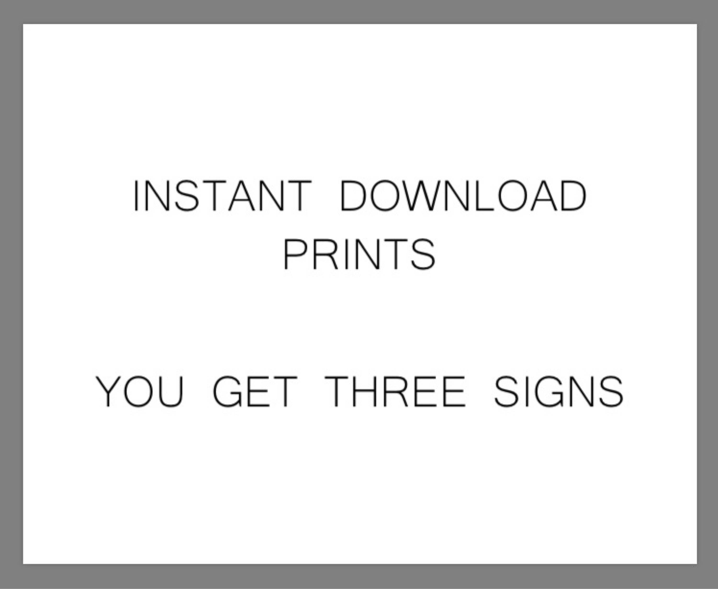 PRINTABLE Set of THREE 5x7 Simple BATHROOM Signs - Etsy