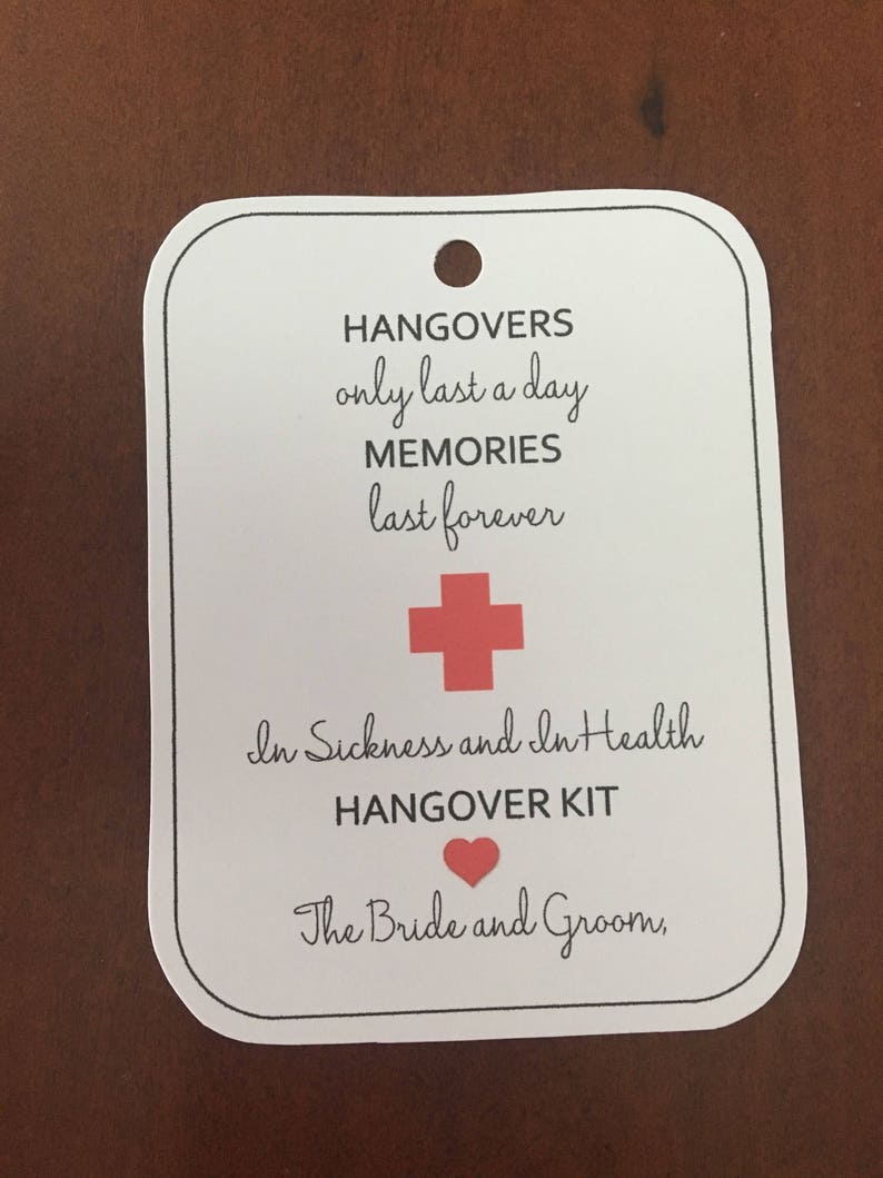 printable hangover kit tags etsy