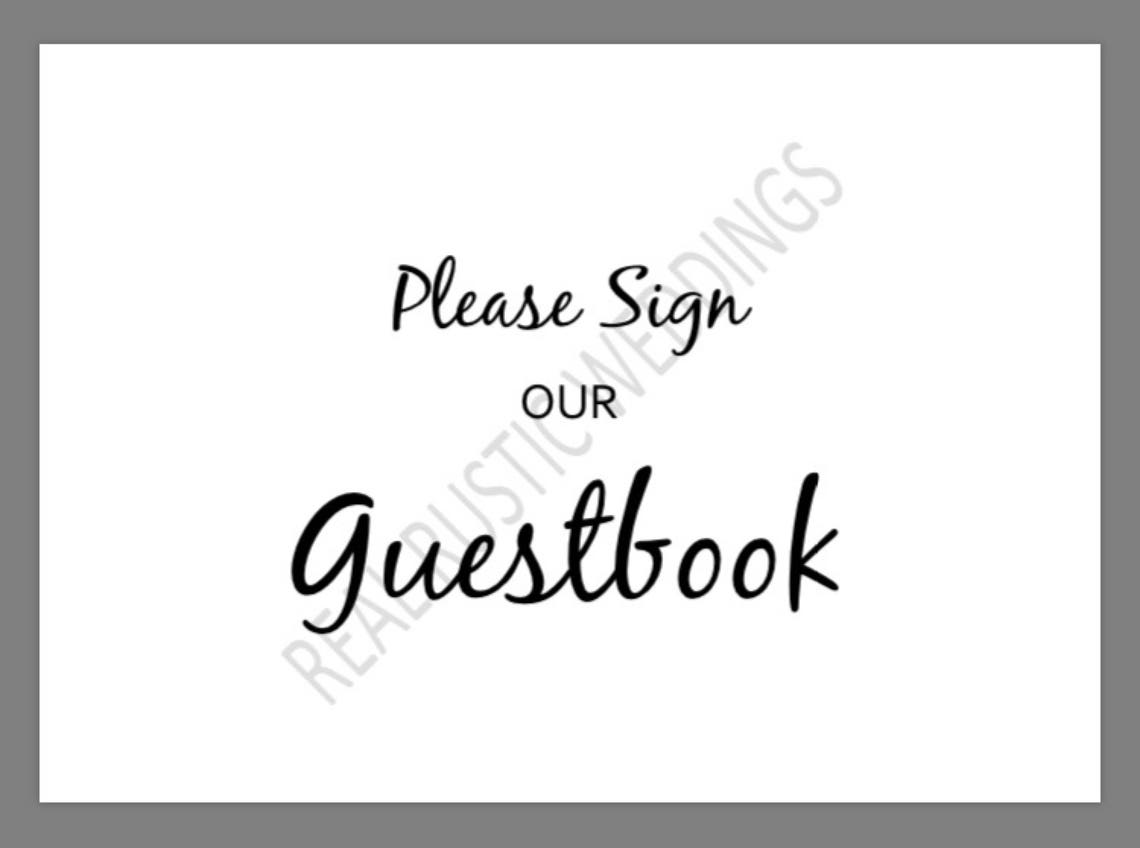 PRINTABLE 5x7 Please Sign Our Guestbook SIGN - Etsy