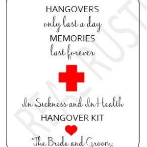 PRINTABLE Hangover Kit Tags - Etsy