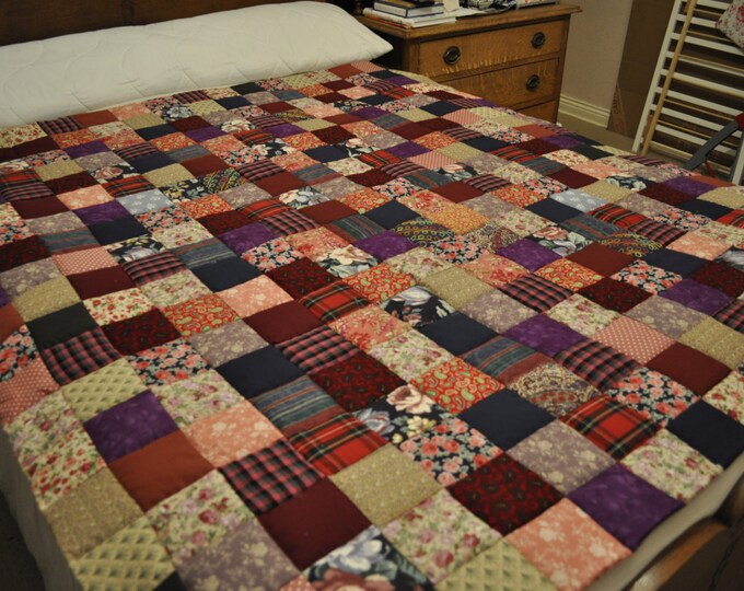 Patchwork Quilt, Traditional Patchwork Quilt, Vintage Style Patchwork