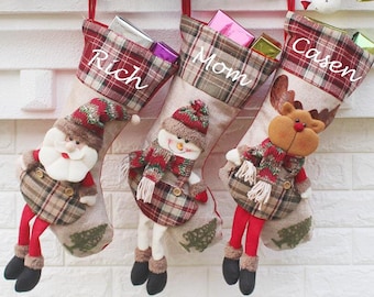 Personalized 3D Christmas stockings holidays stocking-present/gift collection bag Monogrammed Christmas Stockings