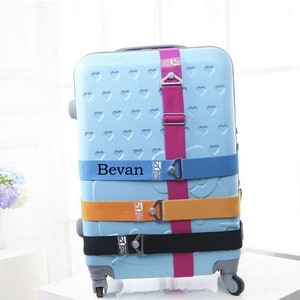 Personalized luggage belt Suitcase packing belt Customize your name luggage strap