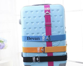 Personalized luggage belt Suitcase packing belt Customize your name luggage strap