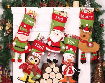 Personalized christmas stocking holidays Decoration snowman monogram christmas stockings christmas ornaments/6styles