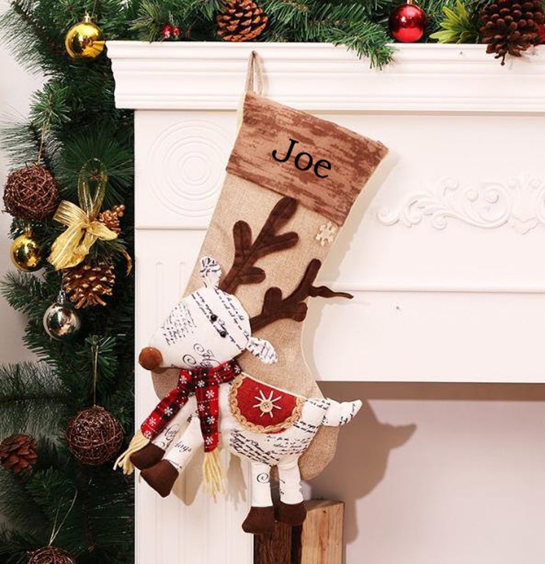 Personalized christmas stocking holidays Decoration snowman monogram christmas stockings christmas ornaments image 4