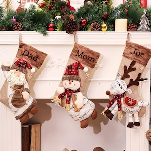 Personalized christmas stocking holidays Decoration snowman monogram christmas stockings christmas ornaments