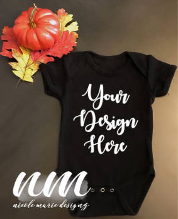 Download Black Onesie Mockup Black Onesie Short Sleeve Onesie Black ...