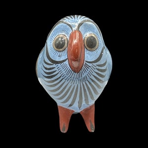 ズニ・プエブロのヴィンテージ（小型）陶器製フクロウの置物