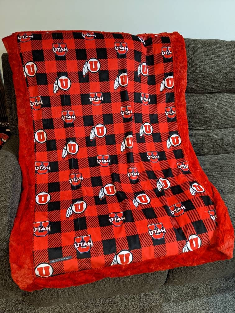 University of Utah Minky Blanket Etsy