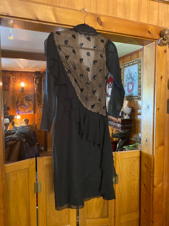 Hanae Mori Black silk dress