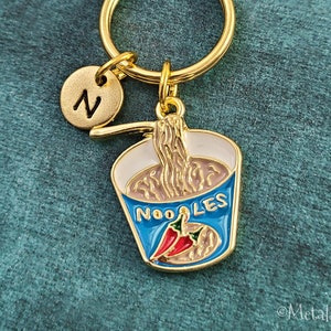 Ramen Keychain SMALL Spicy Ramen Noodles Keychain Ramen Keyring Ramen Gift Personalized Initial Keychain Ramen Charm Keychain Ramen Pendant
