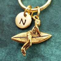 Wooden Surfboard Keychain - WAVE - With UV Print – Handmade Beach ...