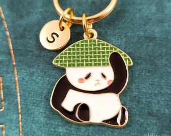 Panda Keychain SMALL Panda Keyring Panda Pendant Keychain Engraved Initial Keychain Animal Keychain Panda Charm Keychain Personalized Gift