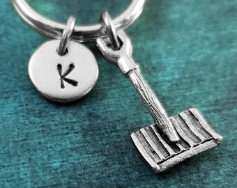 Shovel Keychain VERY SMALL Snow Shovel Keyring Christmas Keychain Personalized Keychain Initial Keychain Stocking Stuffer Winter Keychain