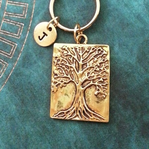 Tree Keychain Willow Keychain Personalized Keychain Nature Keychain Tree of Life Keychain Monogram Keychain Tree Keyring Bridesmaid Keychain