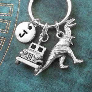 Dinosaur Keychain SMALL T-Rex Keychain Personalized Keychain Dinosaur Keyring Boyfriend Keychain Tyrannosaurus Keychain Amber Keychain