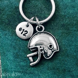Football Keychain SMALL Football Helmet Keychain Football Player Football Coach Gift Football Team Gift Jersey Number Boyfriend Keychain