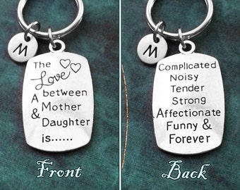 The Love Between a Mother and Daughter Keychain ONE Mother's Day Keychain Mom Keychain Mom Keyring Daughter Keychain Engraved Keychain Gift