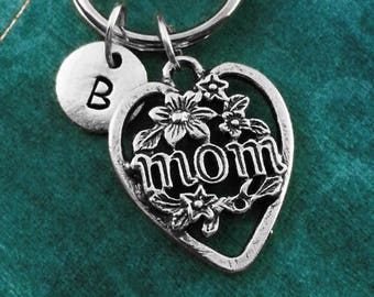 Mom Keychain SMALL Mom Heart Keychain Mother's Day Keychain Mother's Day Gift Mom Keyring Mom Gift Custom Charm Keychain Mother of the Bride