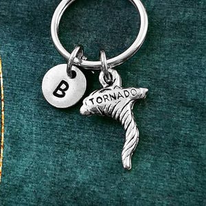 Tornado Keychain SMALL Tornado Keyring Pendant Keychain Bad Weather Keychain Letter Keychain Initial Charm Keychain Personalized Gift