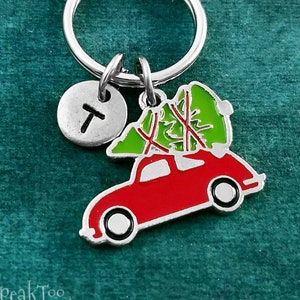 Weihnachtsbaum Schlüsselanhänger Kleinwagen Weihnachten Keychain Schlüsselanhänger Strumpf Stuffer Geschenk Urlaub Schlüsselanhänger personalisierte erste Keychain Custom