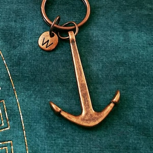 Anchor Keychain SMALL Anchor Keyring Anchor Charm Keychain Anchor Pendant Keychain Initial Keychain Long Distance Relationship Travel Gift
