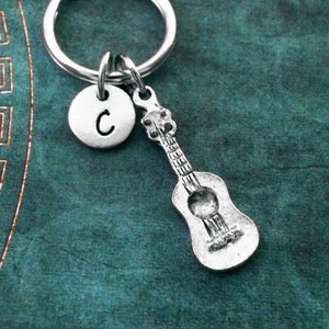 Guitar Keychain SMALL Guitar Keyring Charm Keychain Guitarist Keychain Musician Keychain Boyfriend Keychain Music Keychain Rocker Gift Rock