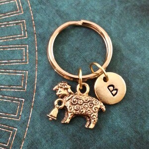 Sheep Keychain VERY SMALL Sheep Keyring Personalized Keychain Lamb Keychain Lamb Keyring Shepherd Keychain Shepherd Gift Christian Keychain
