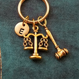 Scales Keychain VERY SMALL Gavel Keychain Scales Keyring Lawyer Keychain Law Gift Personalized Keychain Scales of Justice Judge Gift Charm