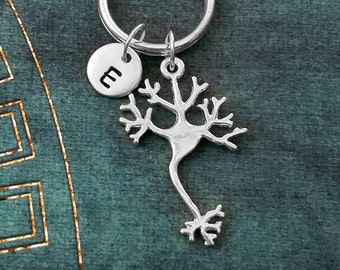 Neuron Keychain SMALL Brain Cell Keyring Chemistry Keychain Chemist Keychain Scientist Keychain Nerve Cell Keychain Neuro Keychain Doctor