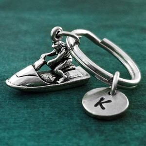 Jet Ski Keychain SMALL Jet Ski Charm Keychain Jetski Keychain Lake Keychain Boyfriend Keychain Husband Keychain Brother Keychain Initial