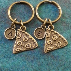Pizza Keychain SMALL Bronze Pizza Slice Keychain Best Friend Keychains Food Keychain Pizzeria Gift Friendship Keychain Slice Pizza Keyring