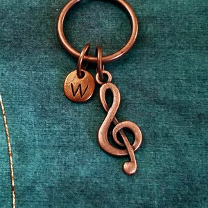 Treble Clef Keychain VERY SMALL Treble Clef Keyring Classical Music Note Musical Note Keychain Band Kid Gift Musician Gift Composer Initial