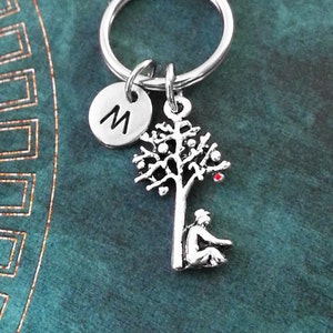 Apple Tree Keychain VERY SMALL Newton&#39;s Apple Tree Keyring Isaac Newton Keychain Physics Keychain Physicist Gift Gravity Keychain Science