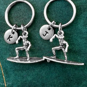 Surfer Keychain SET of 2 SMALL Surfboard Keychains Keyrings Best Man Keychain Boyfriend Keychain Best Friends Keychain Friendship Keychain