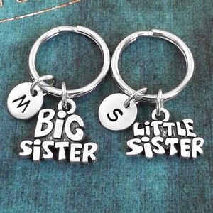 Sister Keychains SMALL Little Sister Keychain Big Sister Keychain Sisters Gift Sisters Keychains Silver Sister Keychain Set Sister Keyring