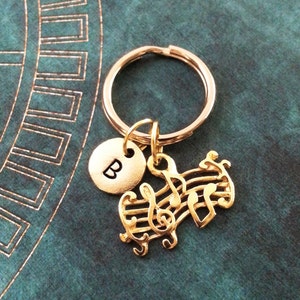 Sheet Music Keychain VERY SMALL Music Notes Keychain Personalized Keyring Musical Notes Keychain Musician Gift Music Teacher Keychain