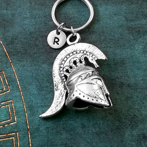 Spartan Keychain Spartan Helmet Keychain Personalized Keychain Spartan Warrior Keychain Spartan Gift Spartan Helm Keychain Greek Gift Charm