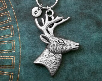 Deer Keychain LARGE Deer Head Keychain Deer Keyring Stag Keychain Deer Antlers Keychain Boyfriend Keychain Hunter Keychain Hunting Gift