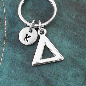 Delta Schlüsselanhänger kleine griechische Buchstaben Schlüsselanhänger griechischen Alphabet Schlüsselanhänger Delta Symbol Schlüsselanhänger Sorority Schlüsselanhänger Brüderlichkeit Schlüsselanhänger College-Geschenk
