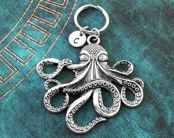 Oktopus Schlüsselanhänger großen Oktopus Schlüsselanhänger personalisierte Keychain Custom Keyring Octopus Geschenk Brautjungfer Keychain Octopus Schmuck Kraken Schlüsselanhänger
