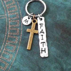 Kreuz Keychain Silber Kreuz Keyring Kreuz Anhänger Schlüsselanhänger Christian Keychain Cross Charm Keychain glauben Schlüsselanhänger Ostern Keychain Jesus Christus