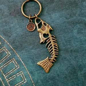 Fishbones Keychain Fishbones Schlüsselring Fisch Knochen Schlüsselanhänger toten Fisch Schlüsselanhänger Angeln Geschenk Freund Schlüsselanhänger personalisierte erste Charm