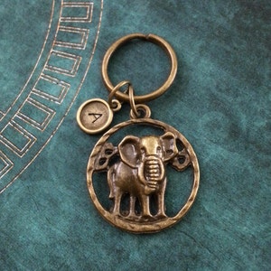 Elephant Keychain Brass Elephant Keyring Custom Keyring Personalized Keychain Brass Elephant Jewelry Elephant Gift Bridesmaid Keychain