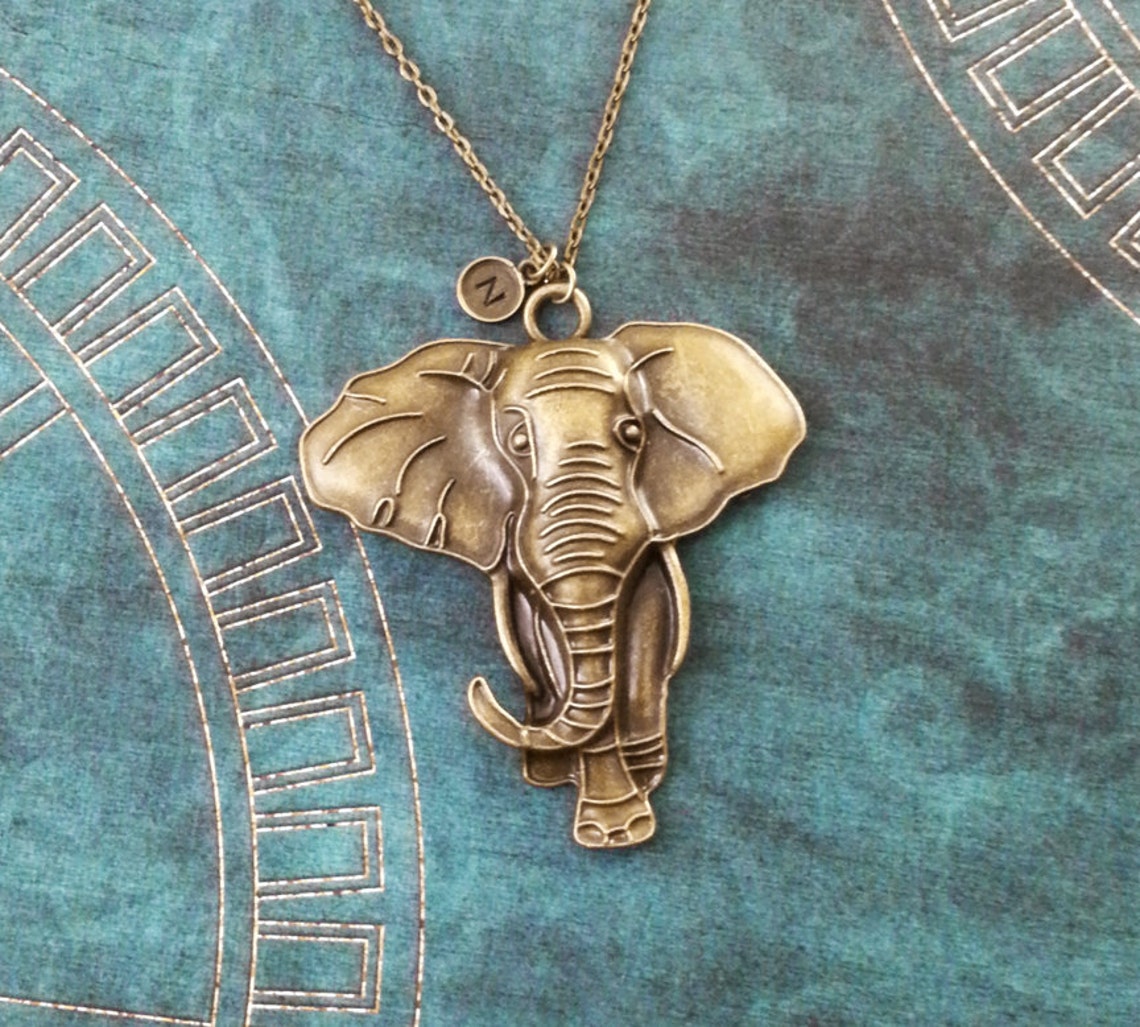 Elephant Keychain LARGE Bronze Elephant Keyring Brass Elephant - Etsy